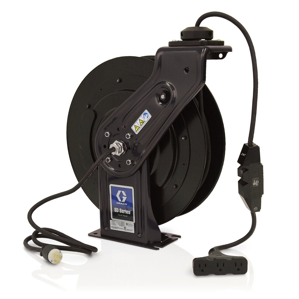 Tri Plug Graco SD™ 5 Series 120 Volt Cord and Light Reel - Tri-Plug GFCI ...