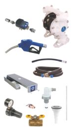 Graco SD™ Blue Pump Drum Package - 2 ft (0.61 m) Suction Hose Length - Automatic Nozzle - 3/4 in. BSPP Fittings 24M499