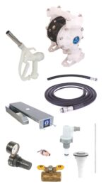 Graco SD™ Blue Pump Drum Package - 2 ft (0.61 m) Suction Hose Length - Manual Nozzle - 3/4 in. BSPP Fittings 24F947